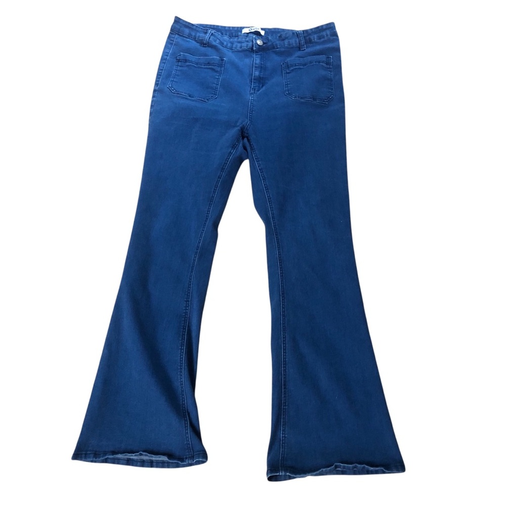 KDF womens high rise flare jeans Sz 18